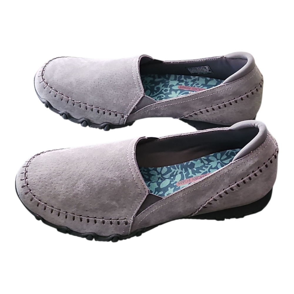 Skechers Slip ons Suede Leather Memory Foam Relaxed Fit Womens Size 8.5 NWT - Picture 7 of 7